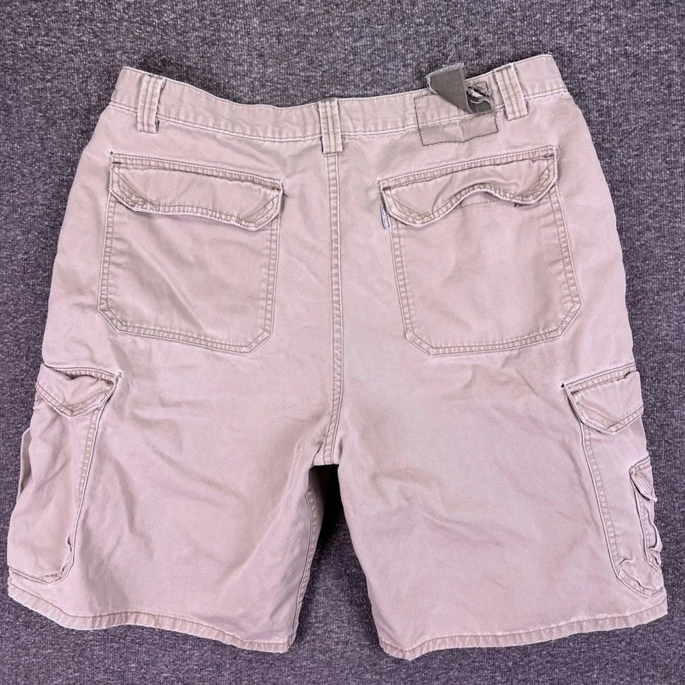 VTG Levis SilverTab Cargo Shorts Mens 38 Khaki Tan Relaxed Fit Tactical Workwear